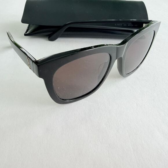YSL Saint Laurent Wayfarer Sunglasses Rectangle Black Acetate Square Luxury $495 main image 8